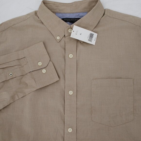 NWT Banana republic shirt men XL soft wash slim fit long sleeve button up cotton - Picture 1 of 14